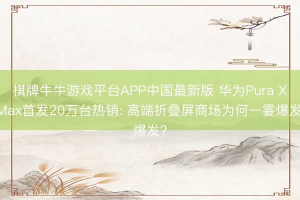 棋牌牛牛游戏平台APP中国最新版 华为Pura X Max首发20万台热销: 高端折叠屏商场为何一霎爆发?