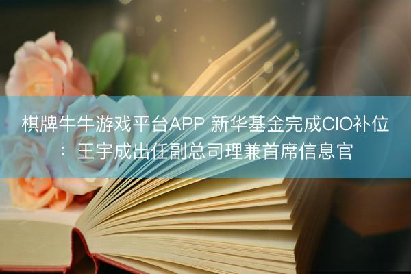 棋牌牛牛游戏平台APP 新华基金完成CIO补位:王宇成出任副总司理兼首席信息官